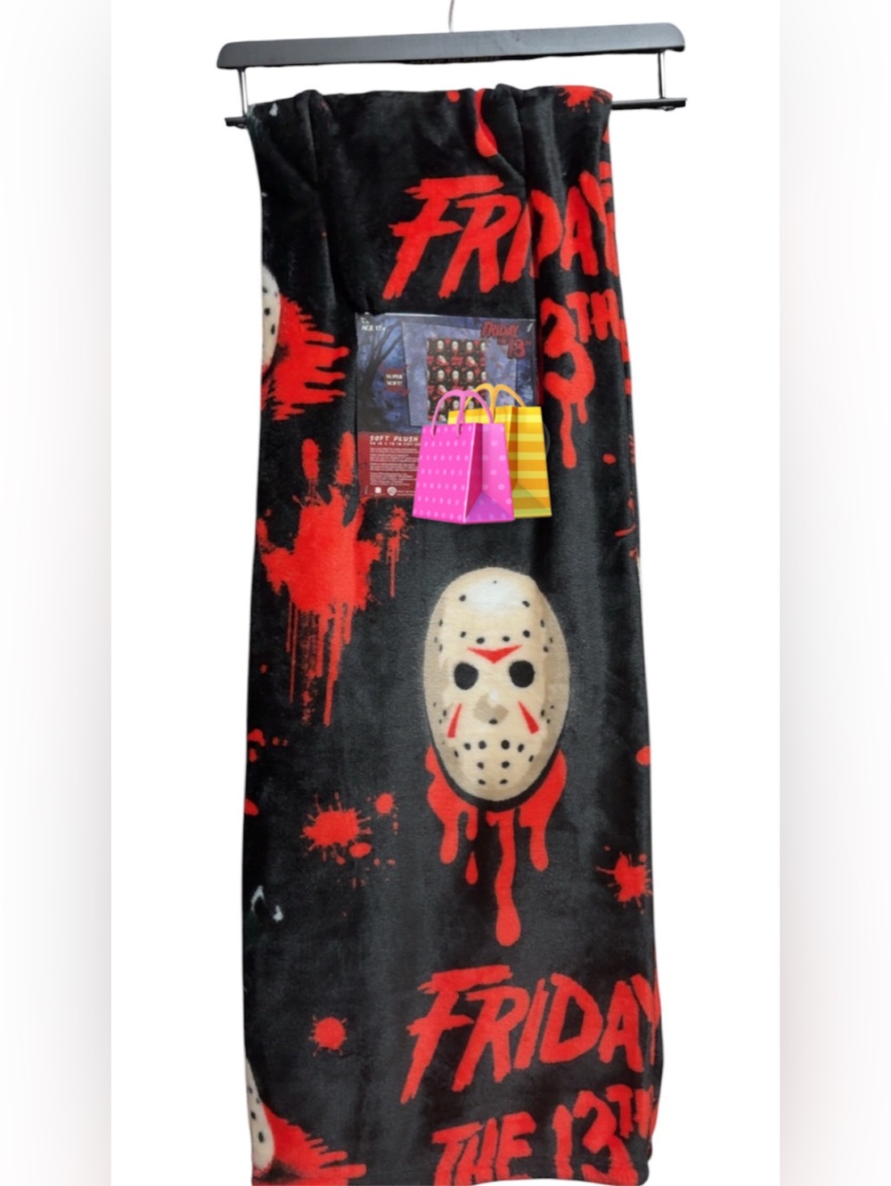 Friday the 13th Black & Red Plush Throw Blanket